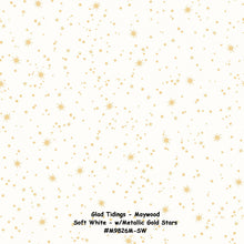 Load image into Gallery viewer, Glad Tidings - Maywood - Soft White Graceful Ribbons with Gold Metallic - #M9827M-SW - ONE HALF YARD
