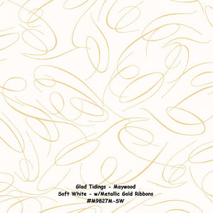 Glad Tidings - Maywood - Soft White Star Bright with Metallic Gold Stars - #M9826M-SW - ONE HALF YARD