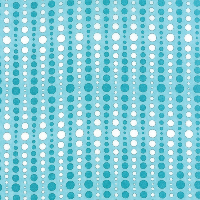 HUGABOO - Airplane Aqua - Dot to Dot Blue - One Half Yard - 19739-15 - Yardage - by Deb Strain for Moda - Mommy and Me - Blue - White