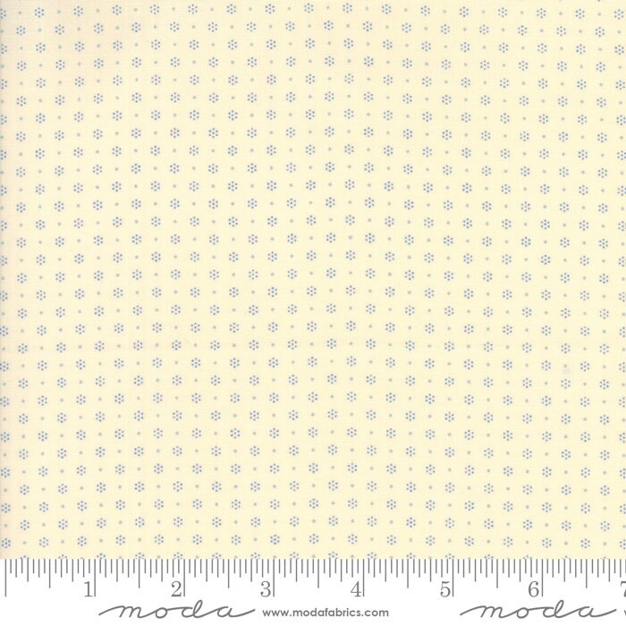 Merry Go Round - Reproduction Sprinkles Natural - Ivory Blue - One Half Yard - #21726 13 - by American Jane - Civil War - Shirtings