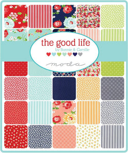 Yardage: The GOOD LIFE by Bonnie and Camille for Moda - Floral Orchard Natural - Cream RED - #55158-29 - One Half Yard - Metro - Cherries