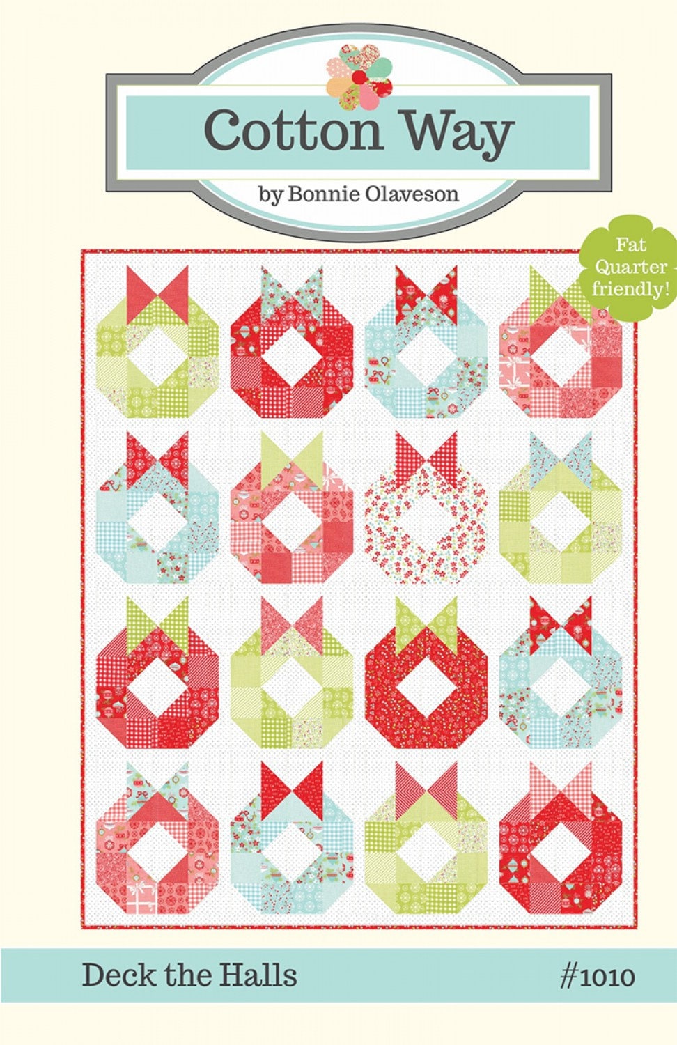 PATTERN:  Deck the Halls - by Bonnie Olaveson for Cotton Way - CW1010 - Full - Queen - Vintage Holiday - Christmas - Fat Quarter Friendly