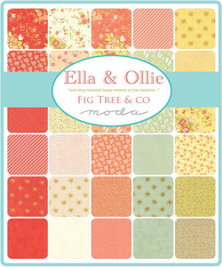 ELLA & OLLIE by Fig Tree for Moda - Floral Text Red - #20304-21 - One Half Yard - Shortcake Quilt Kit -- Christmas Figs