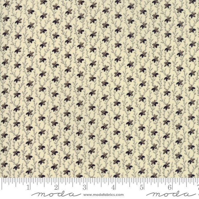 EVELYN'S HOMESTEAD - Repro Ragged Robin Natural - Porcelain - #31561-12 - 1/2 Yard - by Betsy Chutchian for Moda - Reproduction - Shirtings