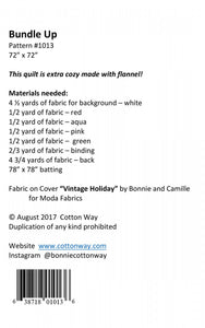Pattern:  BUNDLE UP - CW1013 - Cottonway by Bonnie Olaveson of Bonnie & Camille - Modern - Classic - Christmas - Vintage Holiday