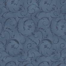 Load image into Gallery viewer, MAYWOOD - Beautiful Backing - #QB100M-N - Royal Blue with Navy Scrolls - Wide Backing 108&quot; - 110&quot; - One Yard
