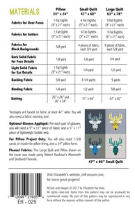 PATTERN:  Dwight the Deer - Elizabeth Hartman - EH 029 - Reindeer Quilt - Deer with Glasses - Modern - Animals - Wovens - Flannel - Pillow