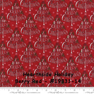 Hearthside Holiday - Berry Red - #19831-14 - 1/2 Yard - by Deb Strain - Christmas - Red - Green - Reindeer - Words - Christmas Trees