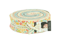 Load image into Gallery viewer, STRAWBERRY JAM - Honey Bun - by Corey Yoder for Moda - 29060 - Yellow - Pink - Green - Gray - Blue - Floral - Stripe-Kona White-Bella Solids
