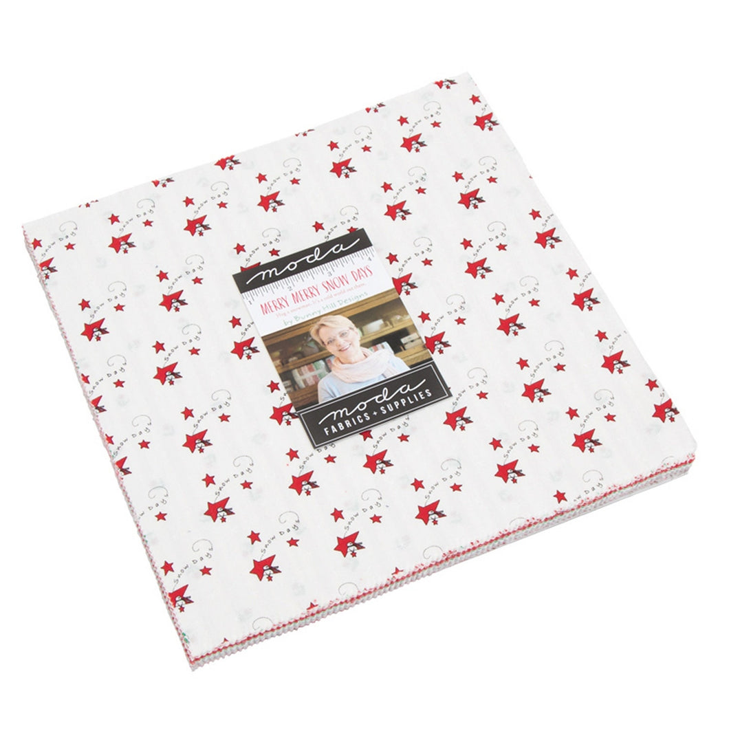 MERRY MERRY SNOW Days - Layer Cake - 2940 - Bunny Hill Designs for Moda - Christmas - Holiday - Red - Green - Christmas Kit - Starstruck -