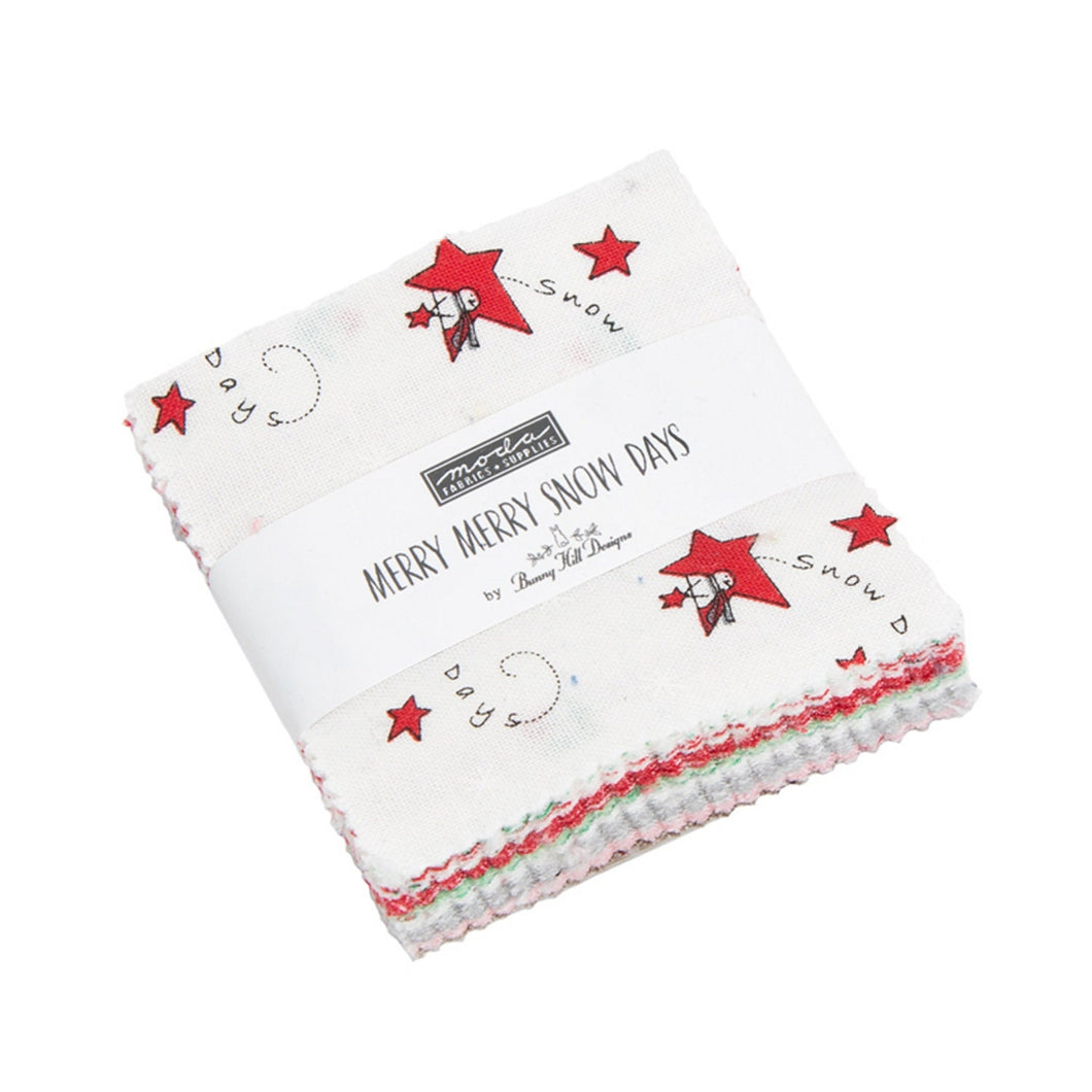MERRY Merry SNOW Days - MINI Charm Pack - 2940 - Bunny Hill Designs for Moda - Christmas - Holiday - Red-Green-Christmas Kit -Quilter's Grid