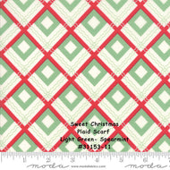 SWEET CHRISTMAS - by Urban Chiks - #31153-11 - Plaid Scarf - Light Green - Spearmint - One Half Yard - Moda - Quilt Kit - Backing - Vintage