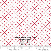 Load image into Gallery viewer, MERRY MERRY SNOW Days - #2947-16 - Night Lights - Snow - Red  - 1/2 Yard - Bunny Hill Designs for Moda-Christmas - Holiday - Snowmen
