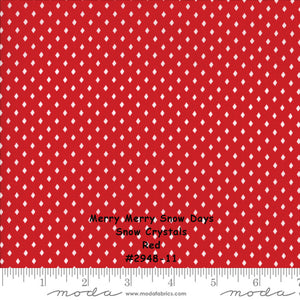MERRY MERRY SNOW Days - #2948-18 - Snow Cyrstals - Snow (white) - Grey - 1/2 Yard - Bunny Hill Designs for Moda-Christmas - Holiday- Snowmen