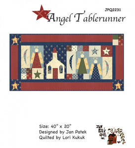 Pattern:  Angel Tablerunner - JPQ2231 - Jan Patek - Patchwork - Applique - Church - Angels - Stars