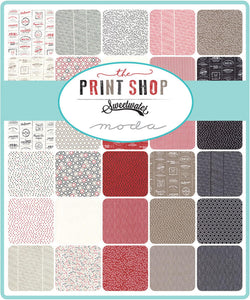 The PRINT SHOP - Layer Cake  - by Sweetwater for Moda - 5740JR - Classic - Prints - Reds -Black - White - Khaki - Man Quilt - House Quilt