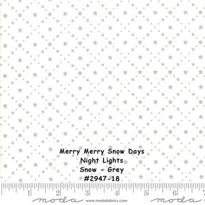 MERRY MERRY SNOW Days - #2947-16 - Night Lights - Snow - Red  - 1/2 Yard - Bunny Hill Designs for Moda-Christmas - Holiday - Snowmen