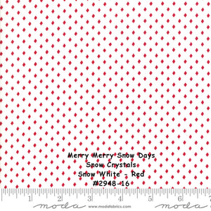 MERRY MERRY SNOW Days - #2948-18 - Snow Cyrstals - Snow (white) - Grey - 1/2 Yard - Bunny Hill Designs for Moda-Christmas - Holiday- Snowmen