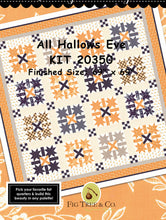 Load image into Gallery viewer, All Hallow&#39;s Eve - #20356-15 - Crisscross Fog - Grey - ONE HALF YARD - by Fig Tree - Halloween - Orange - Black - Cream - Orange Peel
