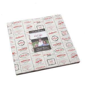The PRINT SHOP - Layer Cake  - by Sweetwater for Moda - 5740JR - Classic - Prints - Reds -Black - White - Khaki - Man Quilt - House Quilt