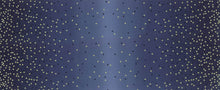 Load image into Gallery viewer, OMBRE CONFETTI METALLIC - Aubergine - #10807-224M - One Half Yard -  by V and Co. for Moda - Modern - Purple and Gold Metallic - New Colors
