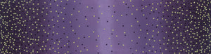 OMBRE CONFETTI METALLIC - Aubergine - #10807-224M - One Half Yard -  by V and Co. for Moda - Modern - Purple and Gold Metallic - New Colors