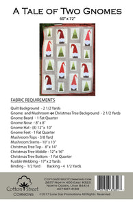 PATTERN:  A Tale of Two Gnomes by Cotton Street Commons - #207 - 60" x 72" - Modern - Christmas - Mushrooms-Throw Size -Pieced and Appliqued
