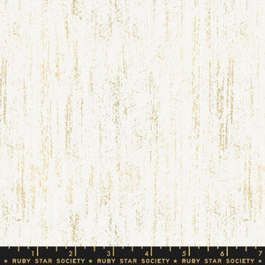 Ruby Star Society - ZIP METALLIC - Gold - RS1005-24M - One Half Yard - Moda - Gold Stripe on White - Rashida Coleman Hale - Brushed