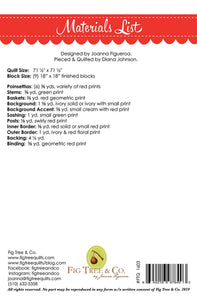 PATTERN:   POINSETTIAS - Fig Tree Quilts - FTQ1603 - Christmas - Throw Quillt - Lap Quilt - Square Quilt - Christmas Figs II