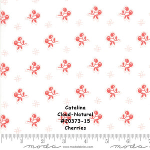 CATALINA - #20373-11 - Red - Lollipop- Cherries - by Fig Tree for Moda - One Half Yard - Catalina Quilt Kit - Backing Set - Cherries/Cream