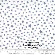 Load image into Gallery viewer, MODAFICATIONS - #9886-35 - White Stars on Grey by Howard Marcus for Moda - Modern - Grey - White - Stars - Modern- Great for Mask Making

