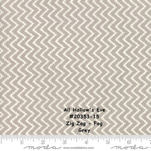 Load image into Gallery viewer, All Hallow&#39;s Eve - #20353-15 - Zigzag - Fog - Grey - ONE HALF YARD - by Fig Tree - Halloween - Chevron - Background
