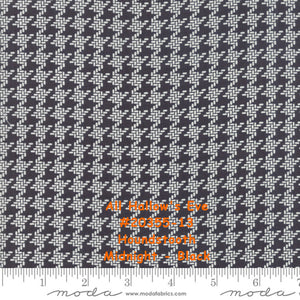All Hallow's Eve - #20355-13 - Houndstooth - Midnight - Black - ONE HALF YARD - by Fig Tree - Halloween - Background - Neutral - Backing