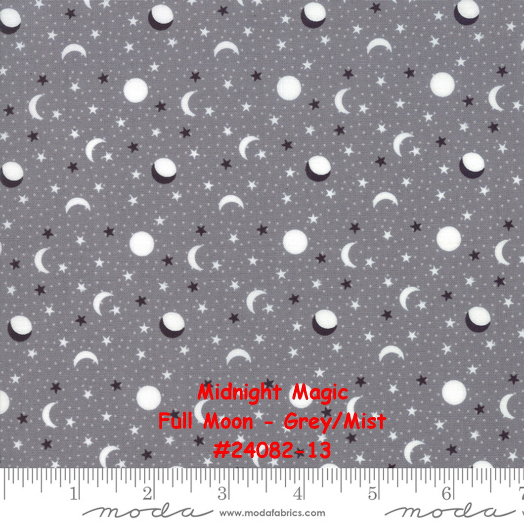 MIDNIGHT MAGIC - #24082-13 - Full Moon - Grey-Mist - by April Rosenthal for Moda - One Half Yard - Halloween