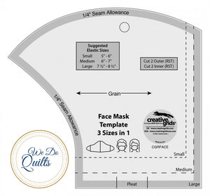 NOTION:  Creative Grids Face Mask Template - 3 Sizes - Easy - Masks