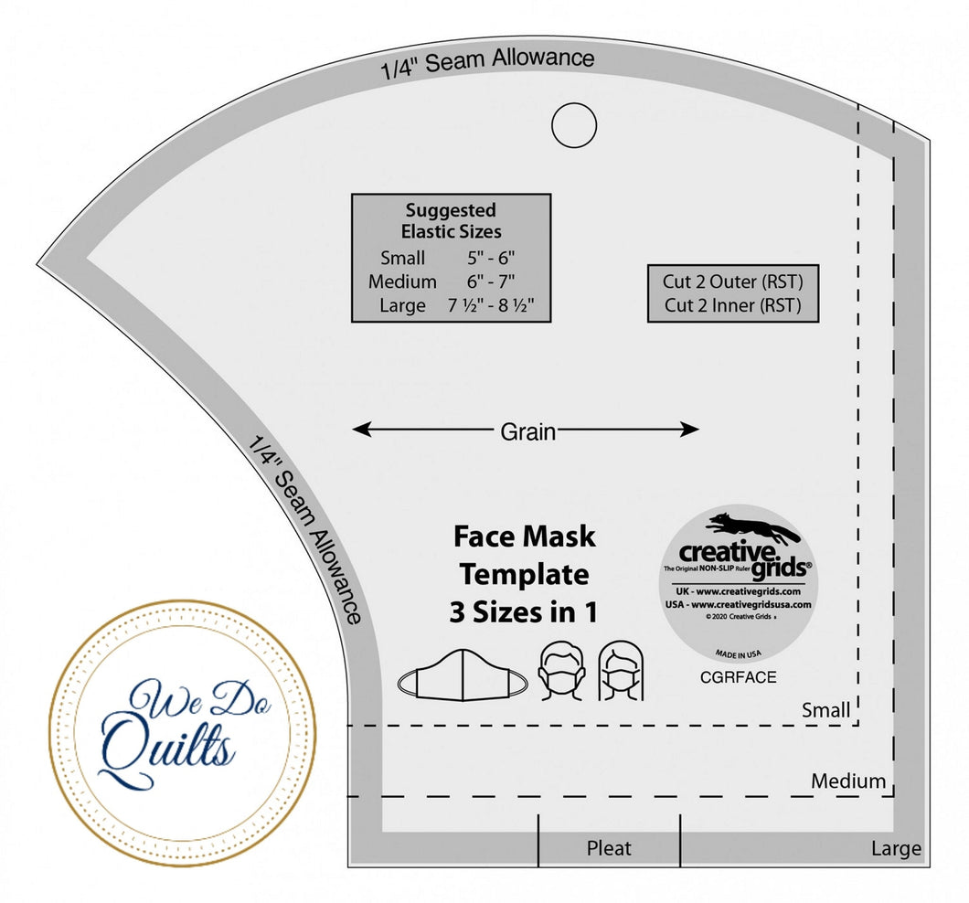 NOTION:  Creative Grids Face Mask Template - 3 Sizes - Easy - Masks