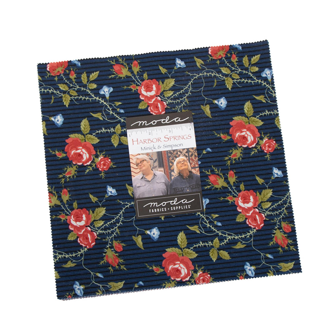 HARBOR SPRINGS - Layer Cake - 14900 - Minick & Simpson - Moda - Reproduction - Red/White/Blue - Patriotic - Floral Prints - Grey - Pink