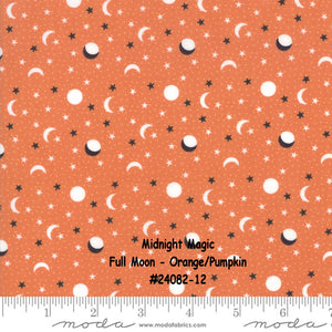 MIDNIGHT MAGIC - #24083-12 - Black Cats on Orange - by April Rosenthal for Moda - One Half Yard - Halloween