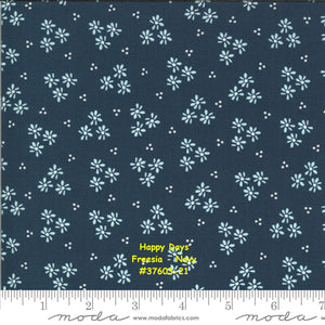 HAPPY DAYS - #37601-16 - Dainty - Zest (Golden) - by Sherri & Chelsi for Moda - Floral Prints - Spring - Summer - Navy - Coral - Ivory