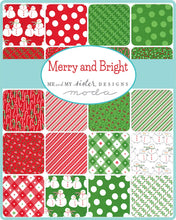 Load image into Gallery viewer, MERRY and BRIGHT- 22400 - Layer Cake - by Me and My Sister - Moda - Bright Reds Greens - Snowmen - Candy Canes - Polka Dots - Stripes
