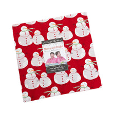 Load image into Gallery viewer, MERRY and BRIGHT- 22400 - Layer Cake - by Me and My Sister - Moda - Bright Reds Greens - Snowmen - Candy Canes - Polka Dots - Stripes

