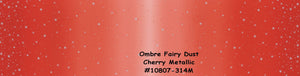 OMBRE FAIRY DUST - Burgundy - #10807-317M - One Half Yard -  by V and Co. for Moda - Modern - Silver Stars & Gold - Christmas
