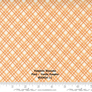 PUMPKINS and BLOSSOMS - #20423-21 - Vanilla Pumpkin - Off White-Orange - Harlequin Geometric - Fig Tree -One Half Yard - Backing - Borders