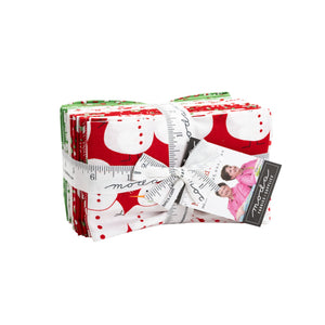 MERRY and BRIGHT- 22400 - Layer Cake - by Me and My Sister - Moda - Bright Reds Greens - Snowmen - Candy Canes - Polka Dots - Stripes
