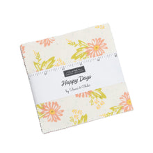Load image into Gallery viewer, HAPPY DAYS - #37600 - Charm Pack - by Sherri &amp; Chelsi for Moda - Floral Prints -Coral - Grey - Navy - Citrine - Red - Aqua - Stripes - Dots
