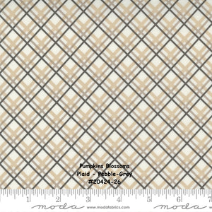 PUMPKINS and BLOSSOMS - #20423-17 - Pebble - Grey - Harlequin Geometric - Fig Tree - One Half Yard - Orange - Backing - Borders
