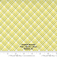 PUMPKINS and BLOSSOMS - #20424-24 - Sprout - Green - Plaid Bias Check - Fig Tree - One Half Yard - Binding - Borders