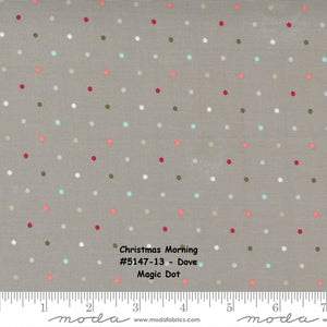 CHRISTMAS MORNING - 5148-11 - Snow - Yuletide Stripe - by Lella Boutique for Moda - Polka Dot - Christmas - Holiday - Binding
