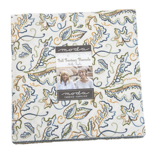 Fall Fantasy Flannels - Layer Cake  - #6840 - by Holly Taylor for Moda - Ivory - Brown - Blue - Tan - Green - Golden Tan