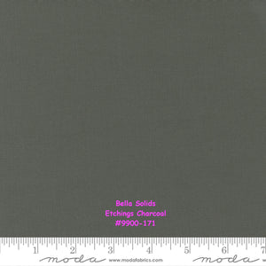 Bella Solids - GRAPHITE - 1/2 YARD - #9900-202 - Dark Gray - Solids - Modern - Blender